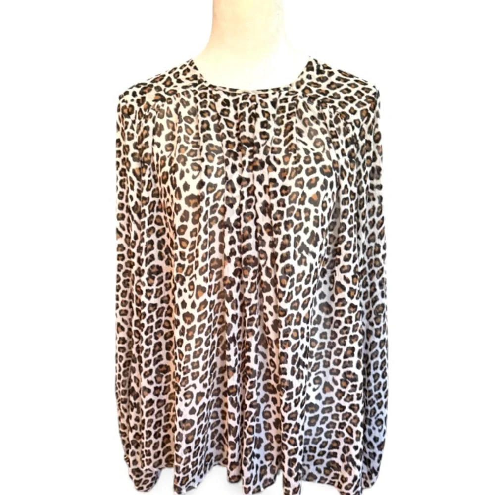 NWT - Anthropologie’s Maeve Leopard Peasant Blouse - Picture 5 of 10
